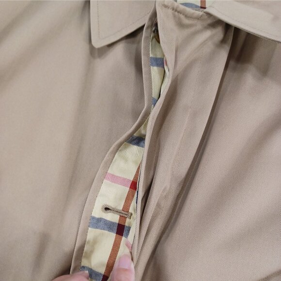 VTG Brooks Brothers Mens Med Classic Car Coat Chore Jacket Khaki/Plaid Hong Kong - Picture 11 of 13